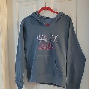Maui Nix  surf shop Blue  and pink Graphic Hoodie medium